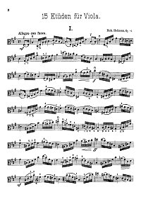 Гофман - 15 этюдов для альта op.87 - Партия - первая страница