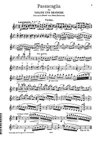 Хальворсен - Гендель - Пассакалия для скрипки и альта - Партия альта - первая страница