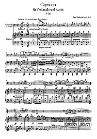Хиндемит - 3 пьесы для виолончели op.8 - Клавир - первая страница