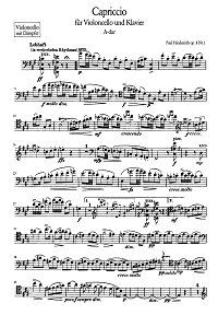Хиндемит - 3 пьесы для виолончели op.8 - Партия - первая страница