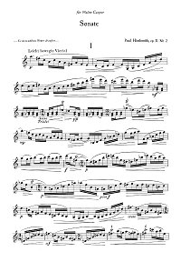 Хиндемит - Соната для скрипки соло op.31 N2 - Партия - первая страница