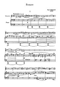 Хиндемит - Соната для виолончели (1948) - Клавир - первая страница
