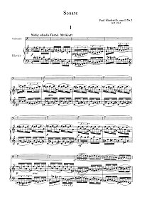 Хиндемит - Соната для виолончели op.11 N3 - Клавир - первая страница