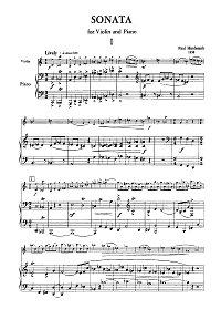 Хиндемит - Соната для скрипки N4 C-dur - Клавир - первая страница