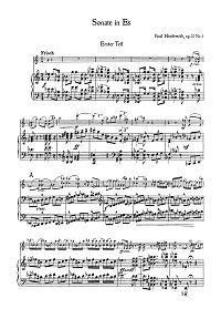 Хиндемит - Соната для скрипки op.11 N1 Es-dur - Клавир - первая страница