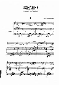 Онеггер - Сонатина для виолончели - Клавир - первая страница