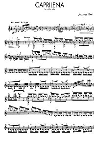 Ибер - Каприлена для скрипки соло - Партия - первая страница
