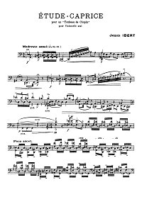 Ибер - Этюд-каприс для виолончели соло - Партия - первая страница