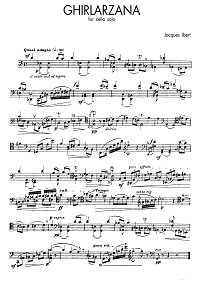 Ибер - Ghirlarzana для виолончели - Партия - первая страница