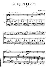 Ибер - Маленький белый ослик для альта с фортепиано - Клавир - первая страница