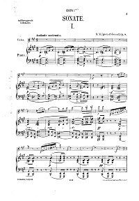 Ипполитов-Иванов - Соната для cкрипки op.8 A-dur - Клавир - первая страница