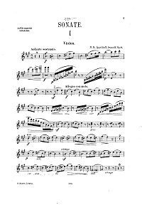 Ипполитов-Иванов - Соната для cкрипки op.8 A-dur - Партия - первая страница