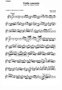 Бенда - Концерт для скрипки Соль мажор - Партия - первая страница