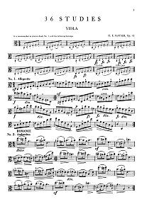 Кайзер - 36 этюдов для альта op.43 - Партия - первая страница