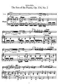 Келер - The Son Of the Puszta op.134 для скрипки - Клавир - первая страница