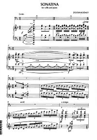 Кодай - Сонатина для виолончели - Клавир - первая страница