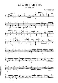 Кофалик - 6 этюдов - каприсов для скрипки соло - Партия скрипки - первая страница