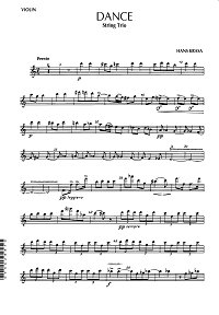 Краса Ганс - Танец для струнного трио - Партии инструментов - первая страница