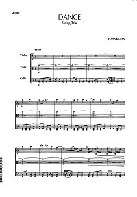 Краса Ганс - Танец для струнного трио - Партитура - первая страница