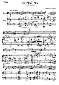Кубичек - Сонатина для альта с фортепиано - Клавир - первая страница