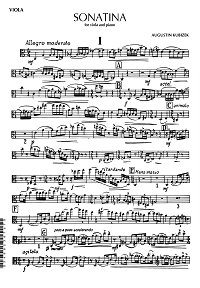 Кубичек - Сонатина для альта с фортепиано - Партия альта - первая страница