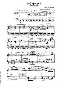 Куртаг - Movement для альта с фортепиано - Клавир - первая страница