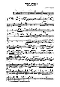 Куртаг - Movement для альта с фортепиано - Партия альта - первая страница
