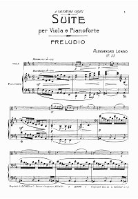 Лонго Алессандро - Сюита для альта op.53 - Клавир - первая страница