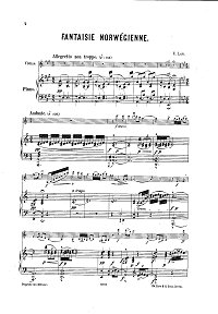 Лало - Норвежская фантазия для скрипки - Клавир - первая страница