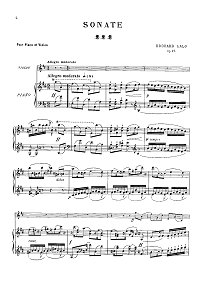 Лало - Соната для скрипки op.12 - Клавир - первая страница