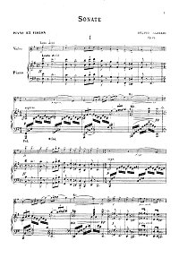Лаззари - Соната для скрипки с фортепиано op.24 - Клавир - первая страница