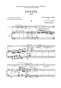 Лекё - Соната для виолончели (1888) - Клавир - первая страница