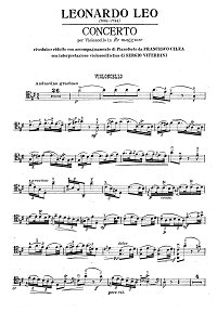 Лео - Концерт для виолончели и фортепиано ре мажор - Партия - первая страница