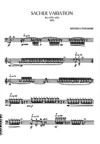 Лютославский - Захер-вариации для виолончели соло - Партия виолончели - первая страница