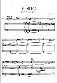 Лютославский - Subito для скрипки - Клавир - первая страница