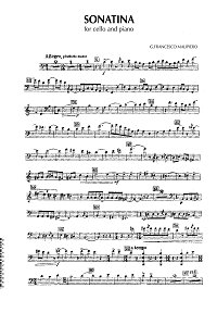 Малипьеро - Сонатина для виолончели с фортепиано (1943) - Партия виолончели - первая страница