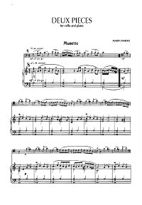 Марен Маре - Две пьесы для виолончели с фортепиано - Клавир - первая страница