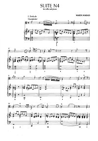 Марен Маре - Сюита Ля минор N4 для виолончели с фортепиано - Клавир - первая страница