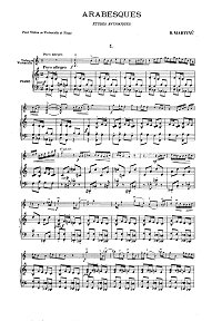 Мартину - 7 арабесок для скрипки - Клавир - первая страница
