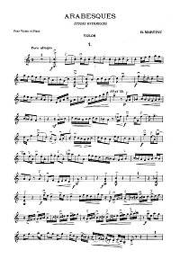 Мартину - 7 арабесок для скрипки - Партия - первая страница