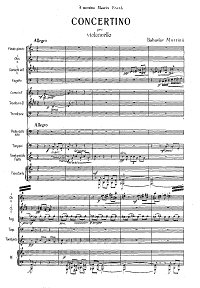 Мартину - Концертино для виолончели и духовых - Партия скрипки - первая страница