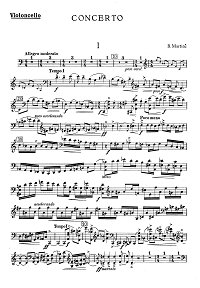 Мартину - Концерт для виолончели - Партия - первая страница