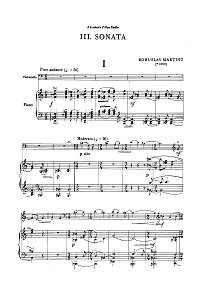 Мартину - Соната для виолончели с фортепиано N3 (1952) - Клавир - первая страница