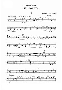 Мартину - Соната для виолончели с фортепиано N3 (1952) - Партия - первая страница