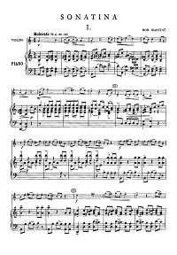 Мартину - Сонатина для скрипки G-dur - Клавир - первая страница