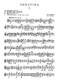 Мартину - Сонатина для скрипки G-dur - Партия - первая страница