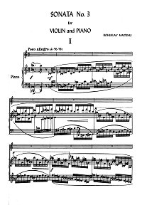 Мартину - Соната N3 для скрипки - Клавир - первая страница