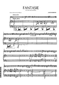 Массне - Фантазия для виолончели с фортепиано - Клавир - первая страница