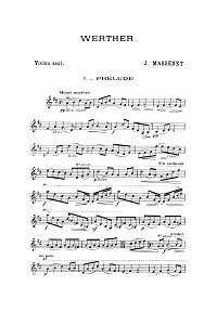 Массне - Вертер - Прелюдия для скрипки - Партия - первая страница