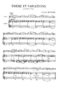 Мессиан - Тема с вариациями для скрипки - Клавир - первая страница